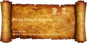 Miselbach Karsa névjegykártya